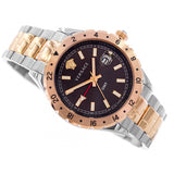Versace Hellenyium GMT Black Dial Two Tone Steel Strap Watch for Men - V11040015 Authentic Buy Shop Now