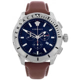 Versace Casual Chronograph Blue Dial Brown Leather Strap Watch for Men - VERG002-18 Authentic Buy Shop Now