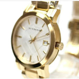 Burberry The City Silver Dial Gold Steel Strap Unisex Watch - BU9003 Authentic Buy Shop Now