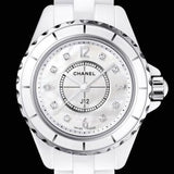 Chanel J12 Diamonds Quartz Ceramic White Dial White Steel Strap Watch for Women - J12 H2422 Authentic Buy Shop Now