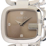 Gucci G Gucci Brown Dial Silver Steel Strap Watch For Women - YA125503 Authentic Buy Shop Now