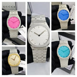 Gucci 25H Quartz Turquoise Dial Silver Steel Strap Watch For Women - YA163409 Authentic Buy Shop Now