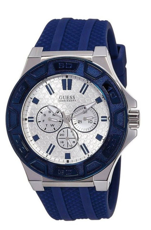 Guess Force White Dial Blue Rubber Strap Watch For Men - W0674G4 Authentic Buy Shop Now