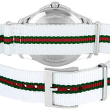 Gucci G Timeless Quartz White DIal White NATO Strap Watch For Men - YA126322 Authentic Buy Shop Now