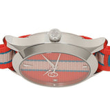 Gucci G Timeless Quartz Red Dial Two Tone NATO Strap Watch For Men - YA1264070 Authentic Buy Shop Now