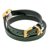 Gucci G Frame Double Mother of Pearl Dial Green Leather Strap Watch For Women - YA128525 Authentic Buy Shop Now