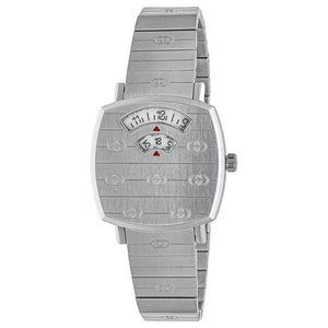 Gucci Grip Quartz Silver Dial Silver Steel Strap Watch For Men - YA157501 Authentic Buy Shop Now