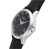 Gucci G Timeless Quartz Black Dial Black Leather Strap Watch for Men - YA126413 Authentic Buy Shop Now