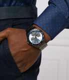 Guess Odyssey Quartz Blue Dial Gunmetal Steel Strap Watch For Men - W1107G5 Authentic Buy Shop Now