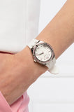 Guess Sparkling Silver Dial White Rubber Strap Watch For Women - GW0032L1 Authentic Buy Shop Now