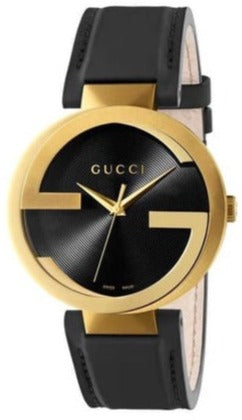 Gucci G Interlocking Grammy Special Edition Black Dial Black Leather Strap Watch For Men - YA133212 Authentic Buy Shop Now