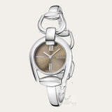 Gucci Horsebit Collection Quartz Brown Dial Silver Steel Strap Watch For Women - YA139501 Authentic Buy Shop Now
