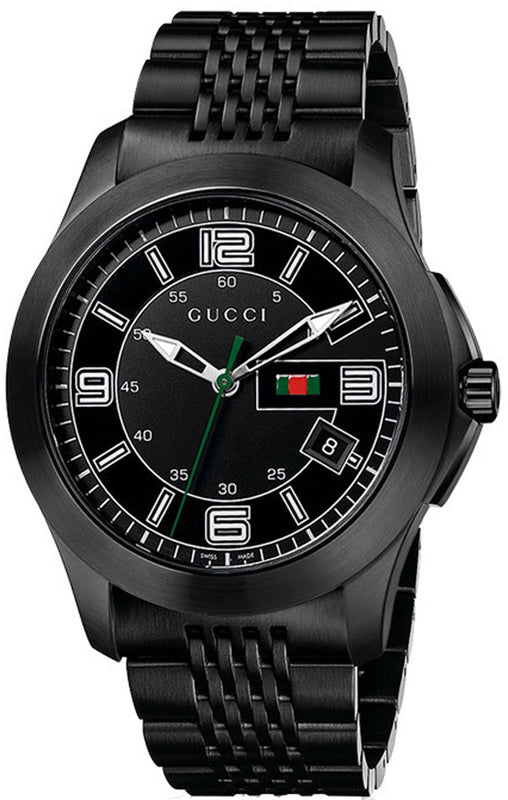 Gucci G Timeless Black Dial Black Steel Strap Watch For Men - YA126202 Authentic Buy Shop Now