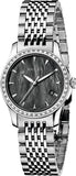 Gucci G Timeless Diamonds Mother of Pearl Black Dial Silver Mesh Bracelet Watch For Women - YA126507 Authentic Buy Shop Now