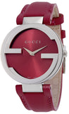 Gucci Interlocking G Quartz Pink Dial Pink Leather Strap Watch For Women - YA133321 Authentic Buy Shop Now