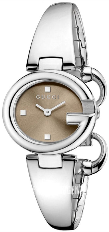 Gucci Guccissima Quartz Diamonds Brown Dial Silver Steel Strap Watch For Women - YA134503 Authentic Buy Shop Now