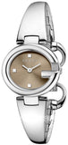 Gucci Guccissima Quartz Diamonds Brown Dial Silver Steel Strap Watch For Women - YA134503 Authentic Buy Shop Now