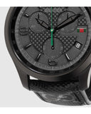 Gucci G Timeless Chronograph Black Dial Black Leather Strap Watch For Men - YA126244 Authentic Buy Shop Now