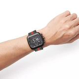 Gucci Coupe Chronograph Quartz Black Two Tone NATO Strap Watch For Men - YA131202 Authentic Buy Shop Now