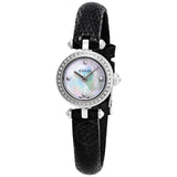 Gucci Diamantissima Diamonds Mother of Pearl Dial Black Leather Strap Watch For Women - YA141511 Authentic Buy Shop Now