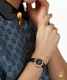 Gucci Diamantissima Quartz Black Dial Black Leather Strap Watch for Women - YA141501 Authentic Buy Shop Now