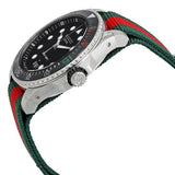 Gucci Dive Black Dial Red & Green Nylon Strap Watch For Men - YA136209 Authentic Buy Shop Now