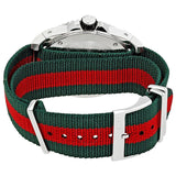 Gucci Dive Black Dial Red & Green Nylon Strap Watch For Men - YA136209 Authentic Buy Shop Now