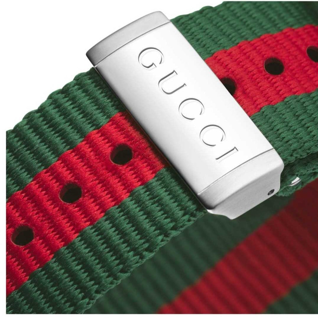 Gucci Dive Black Dial Two Tone NATO Strap Watch For Men - YA136206 Authentic Buy Shop Now