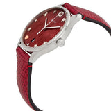 Gucci G-Timeless Mother of Pearl Red Dial Red Leather Strap Watch For Women - YA1264041 Authentic Buy Shop Now