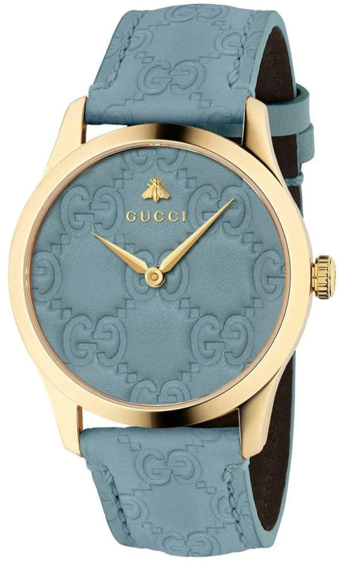 Gucci G Timeless Quartz Blue Dial Blue Leather Strap Watch For Men - YA1264097 Authentic Buy Shop Now
