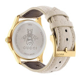 Gucci G Timeless Quartz White Dial White Leather Strap Watch For Women - YA126580A Authentic Buy Shop Now
