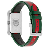 Gucci G Frame Quartz Green & Red Mother of Pearl Dial Multicolor Leather Strap Watch For Women - YA147408 Authentic Buy Shop Now