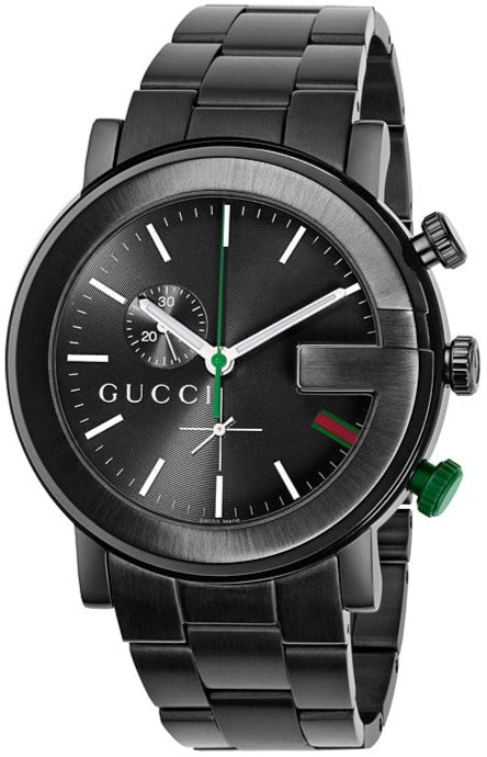 Gucci G Chrono Black Dial Black Steel Strap Watch For Men - YA101331 Authentic Buy Shop Now
