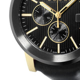 Gucci G Chrono Black Dial Black Leather Strap Watch For Men - YA101203 Authentic Buy Shop Now