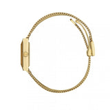 Gucci G Frame Quartz Diamonds White Red Blue Dial Gold Mesh Bracelet Watch For Women - YA147511 Authentic Buy Shop Now