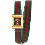 Gucci G-Frame Multicolored Dial Two Tone Nylon Strap Watch For Women - YA128527 Authentic Buy Shop Now