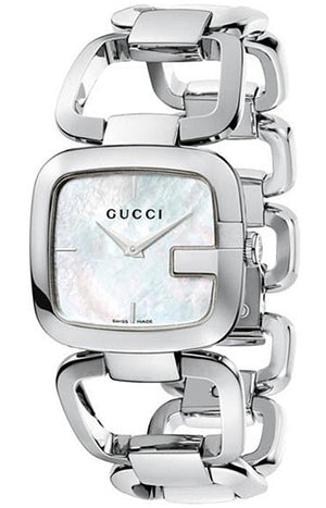 Gucci G-Class Mother of Pearl Dial Silver Steel Strap Watch For Women - YA125404 Authentic Buy Shop Now