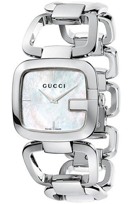 Gucci G-Class Mother of Pearl Dial Silver Steel Strap Watch For Women - YA125404 Authentic Buy Shop Now