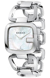 Gucci G-Class Mother of Pearl Dial Silver Steel Strap Watch For Women - YA125404 Authentic Buy Shop Now