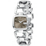 Gucci G Gucci Brown Dial Silver Steel Strap Watch For Women - YA125507 Authentic Buy Shop Now