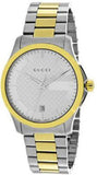 Gucci G Timeless Quartz Silver Dial Two Tone Steel Strap Watch For Men - YA126450 Authentic Buy Shop Now