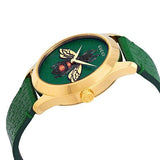 Gucci G Timeless Bee Green Dial Green Leather Strap Watch For Women - YA1264065 Authentic Buy Shop Now