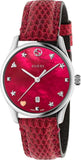 Gucci G-Timeless Cherry Red Mother of Pearl Dial 27mm Watch For Women - YA126584 Authentic Buy Shop Now
