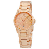 Gucci G Timeless Quartz Rose Gold Dial Rose Gold Steel Strap Watch For Women - YA126567