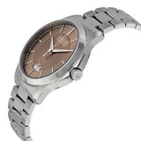 Gucci G Timeless Automatic Brown Dial Silver Steel Strap Watch For Women - YA126431A Authentic Buy Shop Now