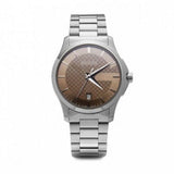 Gucci G Timeless Brown Dial Silver Steel Strap Watch For Men - YA126445 Authentic Buy Shop Now