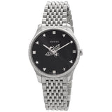 Gucci G Timeless Automatic Black Dial Silver Steel Strap Watch For Men - YA126353 Authentic Buy Shop Now