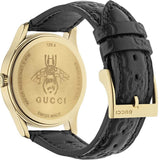 Gucci G Timeless Quartz Black Dial Black Leather Strap Watch For Women - YA1264034A Authentic Buy Shop Now