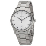 Gucci G Timeless Silver Dial Silver Steel Strap Watch For Women - YA1264028 Authentic Buy Shop Now