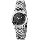 Gucci G Timeless Black Dial Silver Steel Strap Watch For Women - YA126502 Authentic Buy Shop Now